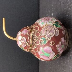 VGT, Chinese Cloisonne Pear Shaped Trinket Box.